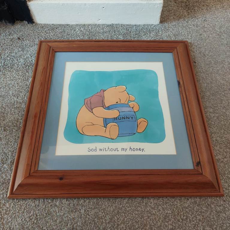 Large Wood Framed Disney Winnie The Pooh Picture 