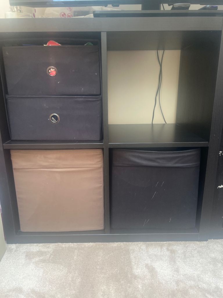 Ikea Kallax Shelving unit, black-brown, 77x77 cm