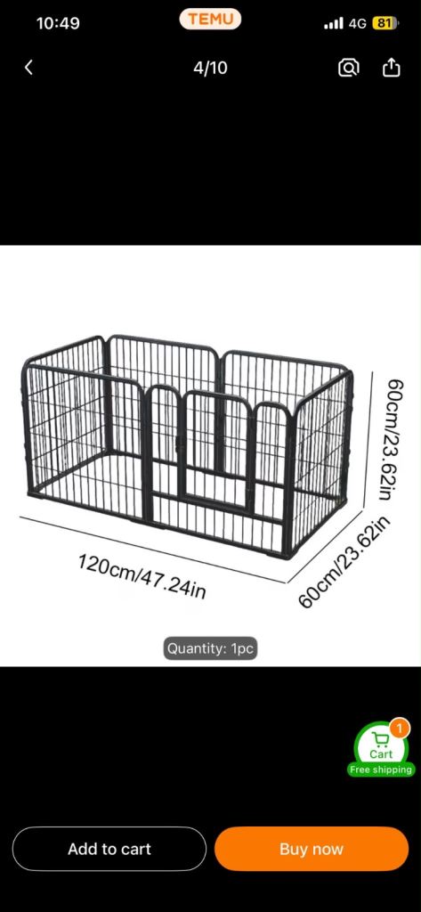 Metal playpen for pets 