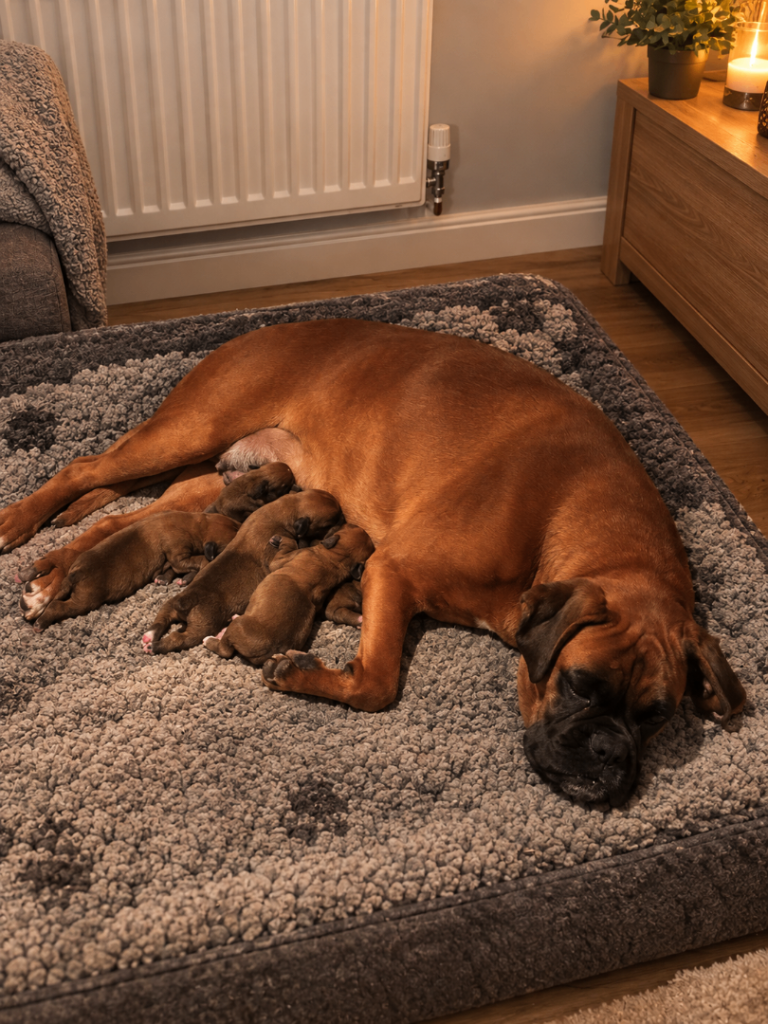 Beautiful natural bobtail Boxer puppies