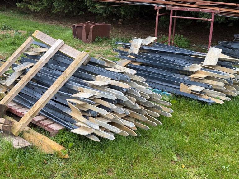 Steel fencing with 4 pedestrian gates