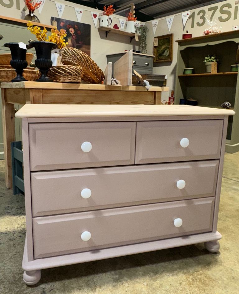 4 Drawer chest painted in Frenchic Nougat & Tuff Top Coat Free local delivery 🚚
