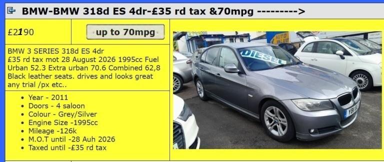 2011 BMW 3 Series 318d ES 4dr SALOON Diesel Manual