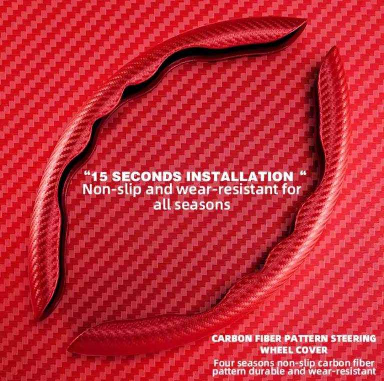 Mini one, Cooper S, JCW, R55, R56 - Red carbon fibre steering wheel cover