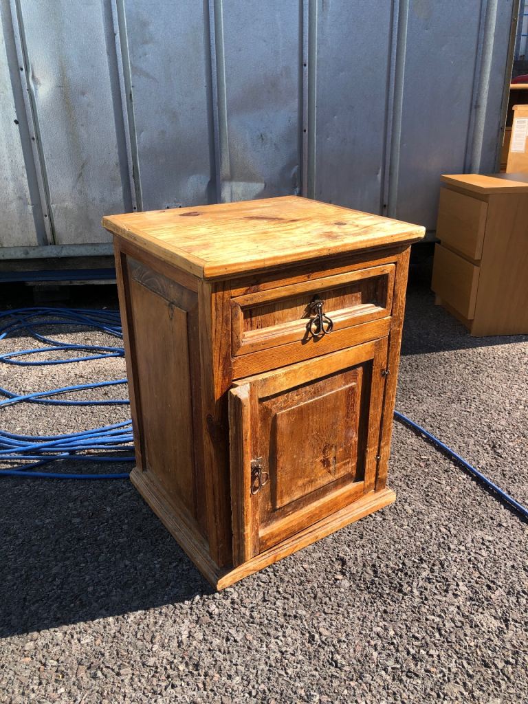 Mexican pine bedside table / cupboard