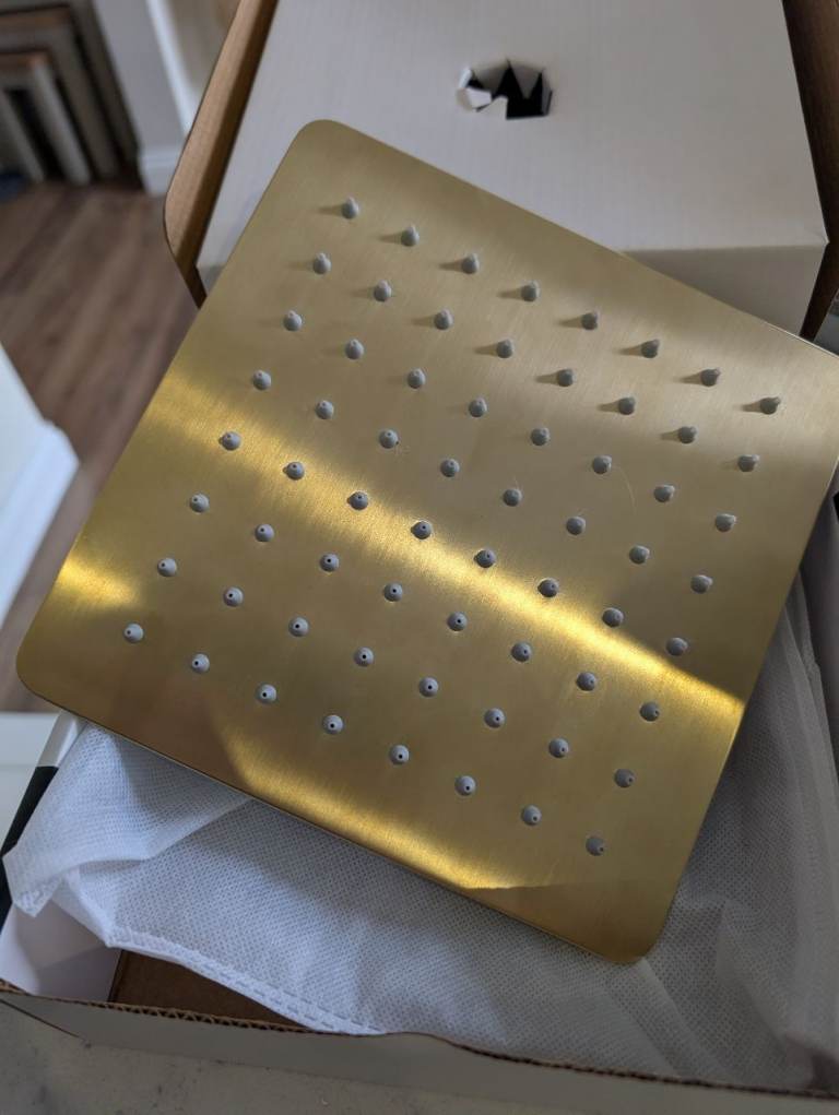  Square Gold Shower Head – boxed 
