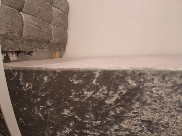 Grey Single divan bed base & headboard