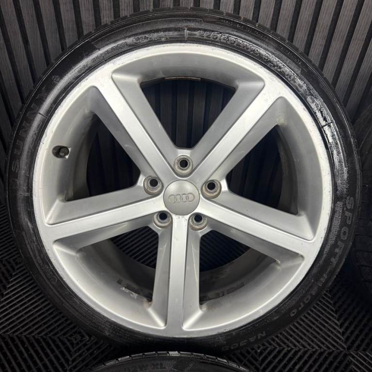 18'' GENUINE AUDI A4 5 SPOKE S LINE B8 B9 WHEELS ALLOYS TYRES