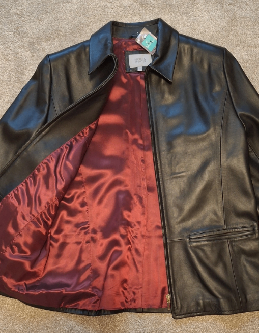 Women's 100% Genuine Leather Jacket Size 14 BNWT🎅🎁