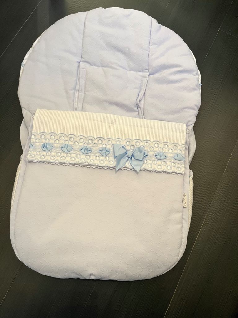 Beautiful Blue baby car seat cover - fits all brands. 
