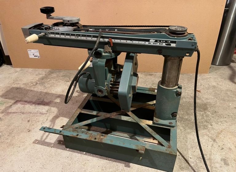 Vintage DeWalt Radial Arm Saw – Green, Fair Condition
