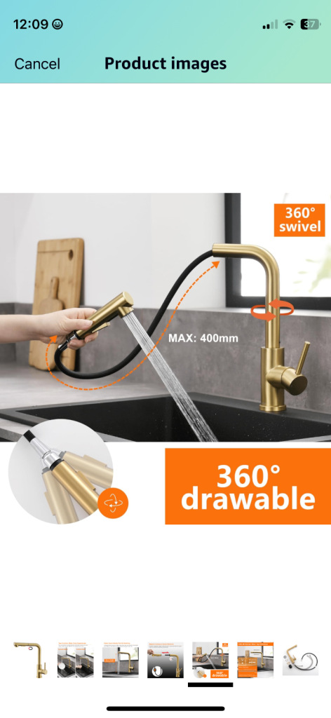 image for Mixer tap in gold 
