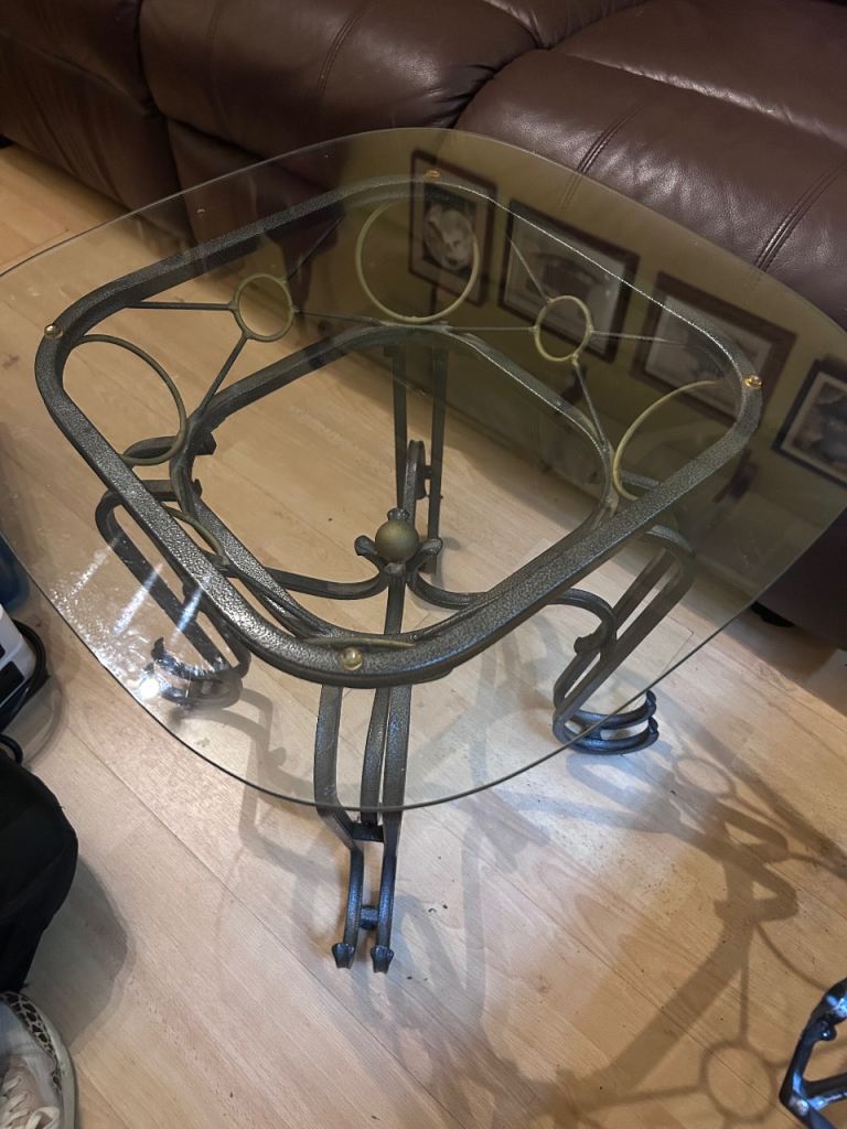Glass top coffee table
