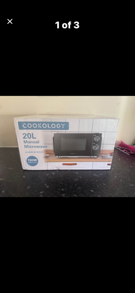 New Cookology 20L Manual Microwave 700W – Black