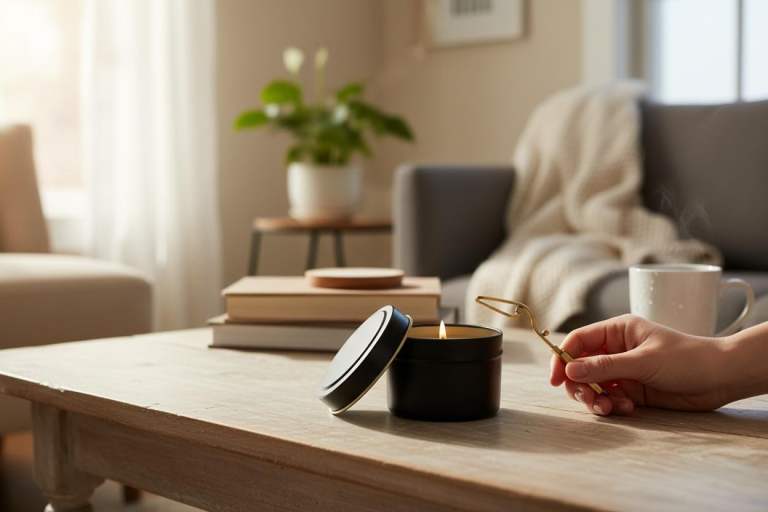 Scented beeswax candle