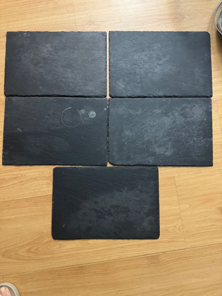 mDesign Slate Tray – Rectangular Slate Appetiser and Cheese Board tableware placemat grey black