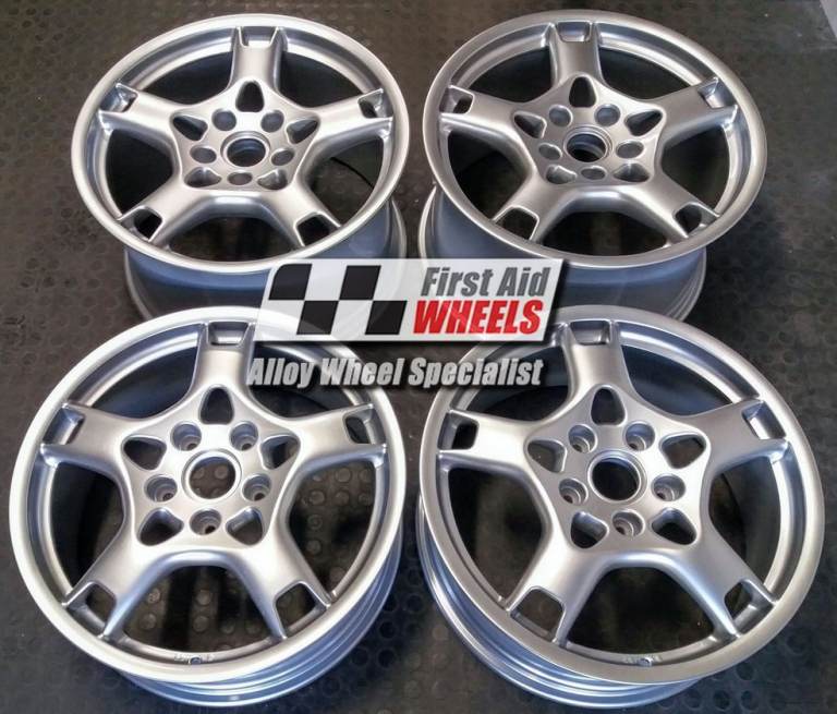 PORSCHE CARRERA 4 4S 911-997 4X 19'' GENUINE CRAB CLAW SILVER REFURBISHED ALLOY WHEELS S326S4