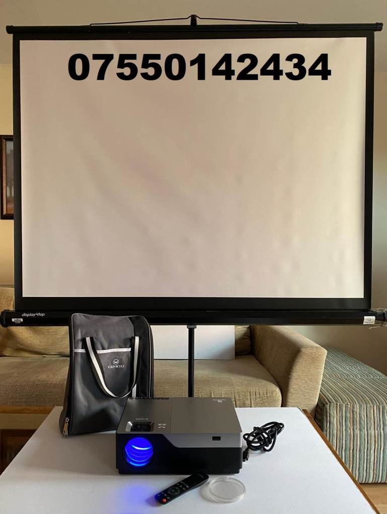 Vankyo Performance V600 Full HD(1080p) LED Projector With Screen,HDMI,USB & Remote,Fully Working