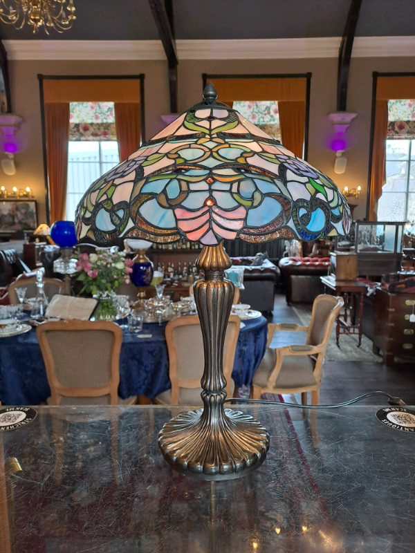 Large Vintage Tiffany Style Table Lamp