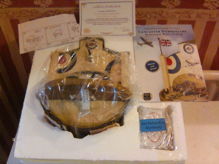 Bradford Exchange, Lancaster Dambusters Sculpted wall mounted clock,