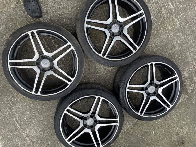 Alloy Wheels Set of 4 Black Diamond Cut Audi VW