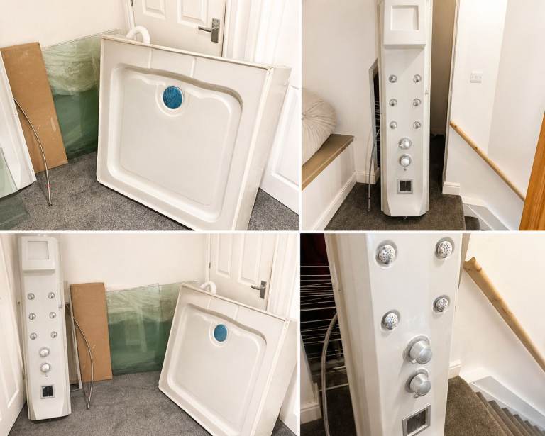 🚿 Brand New Complete Shower Enclosure + Hydro Massage Panel – Full Set