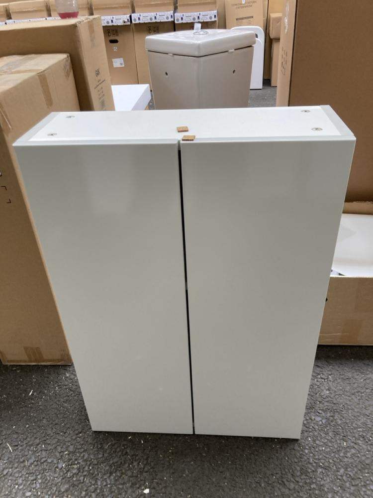 500mm Matt Grey Wall Hung Vanity Unit Basin Cabinet 2 Door Bathroom Sink