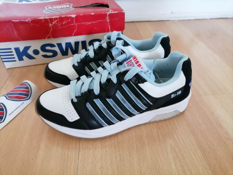 Vintage 00's Iconic K. SWISS SI - 18 International RANNELL Leather Low Trainers. Size : UK 8. EU 42