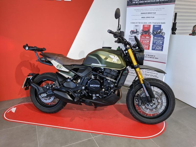 2024 MOTO MORINI SEIEMEZZO SCR 650 SCRAMBLER GREEN METALLIC LOW MILE SUPERB COND