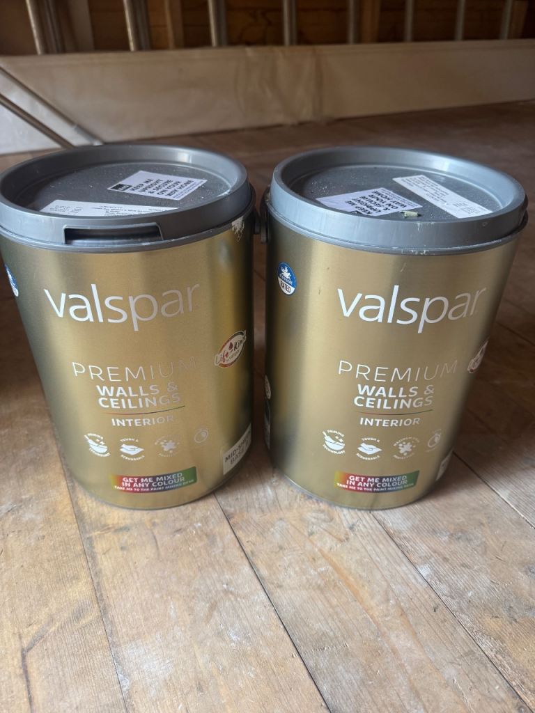 Two NEW Valspar Interior Premium Paint Tins – 'wild Hillside' Colour