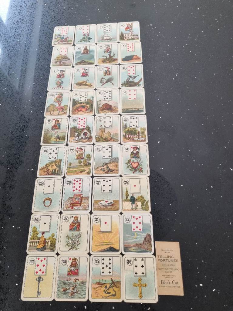 Vintage Black Cat Fortune Telling Cards by Carreras, Complete Set