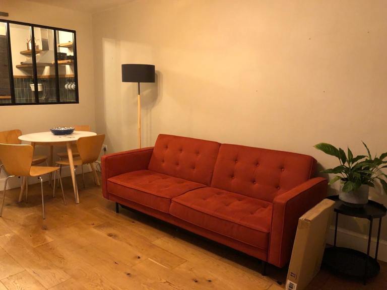 Red sofa bed 
