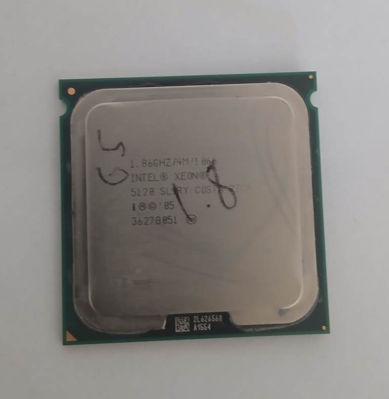 Intel Xeon 5120 server processor. clock speed of 1.86 GHz, 4MB of L2 cache.