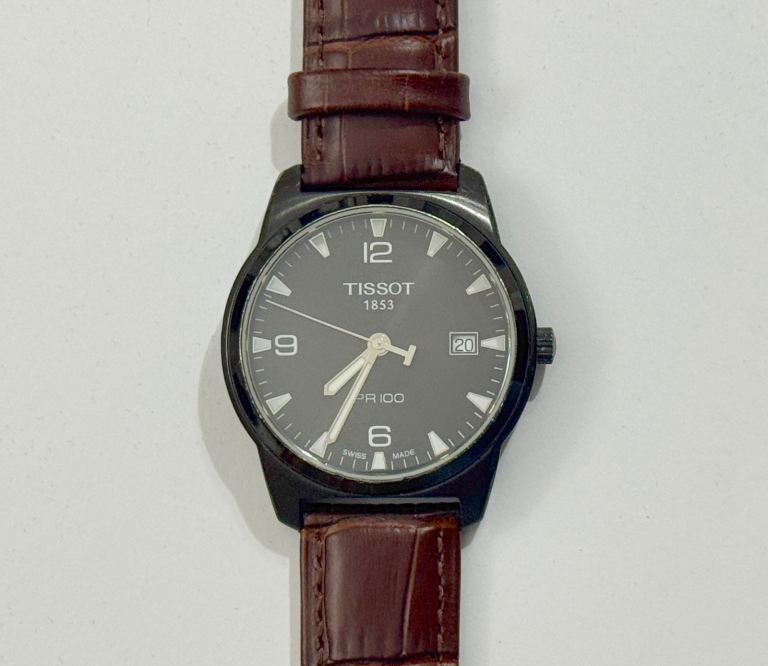 Genuine Tissot PR100 Swiss 38mm watch, new battery/strap; T049410A