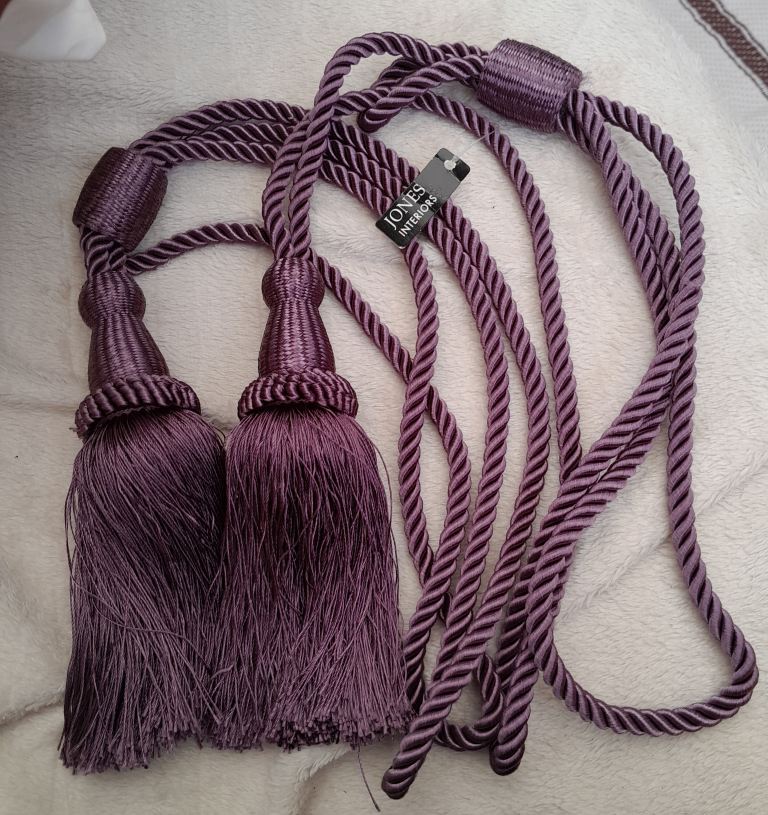 Jones Purple Rope TASSEL TIEBACKS 2 prs available 