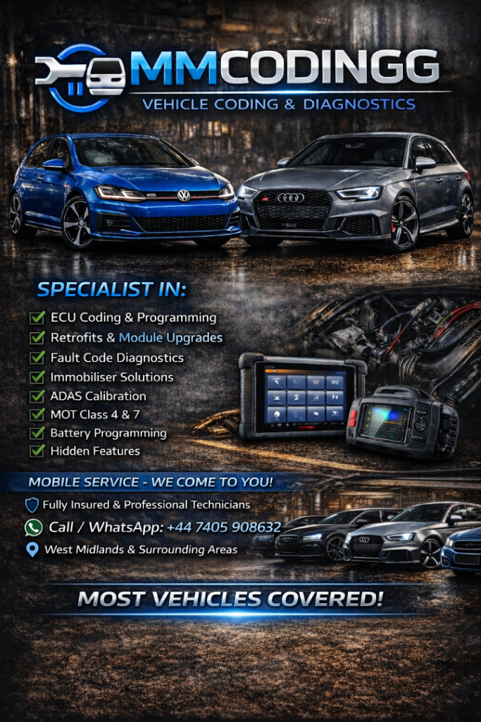 VW, AUDI, SKODA, SEAT, ALL VEHICLE - Vehicle Diagnostics & Coding VCDS, Programming, Hidden Features