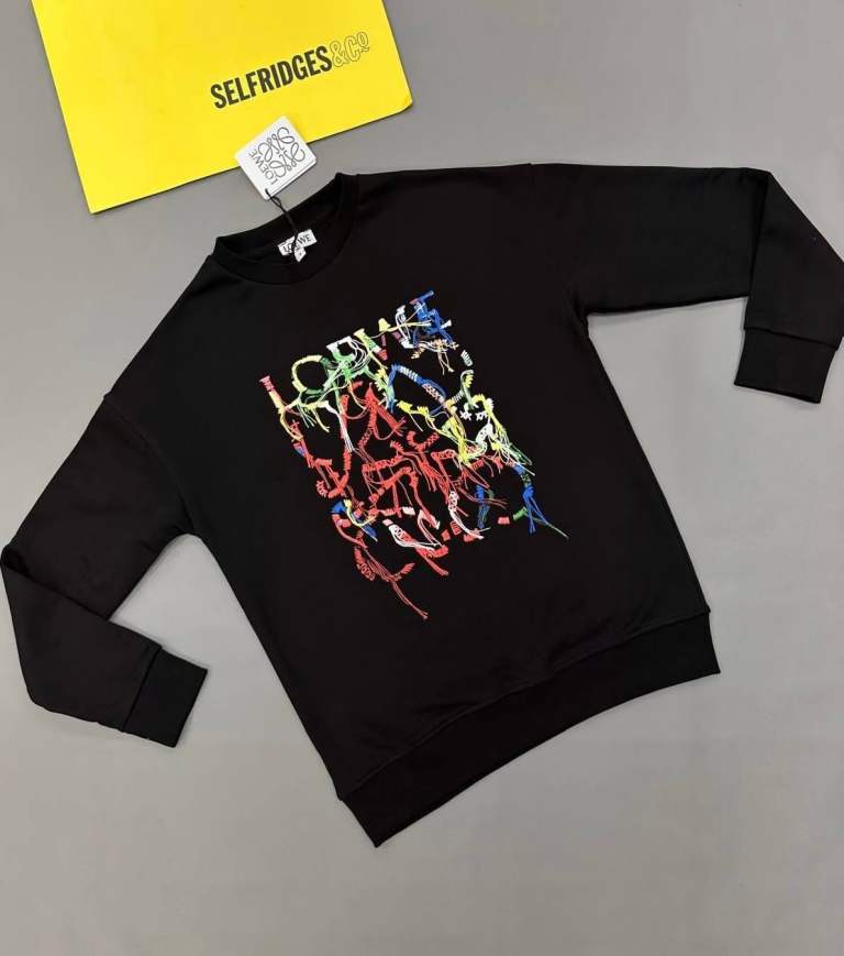 Loewe Black Sweatshirt with Colourful Logo – Brand New with Tags