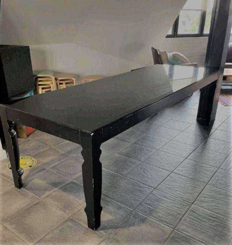 Black vintage rectangle meeting dining table