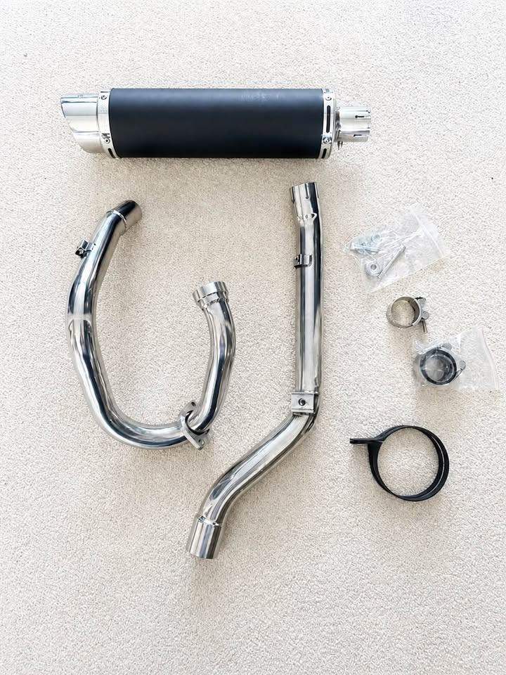  SUZUKI DRZ400S DRZ400SM FULL EXHAUST SYSTEM 350mm CARBON ROUND BSAU SILENCER