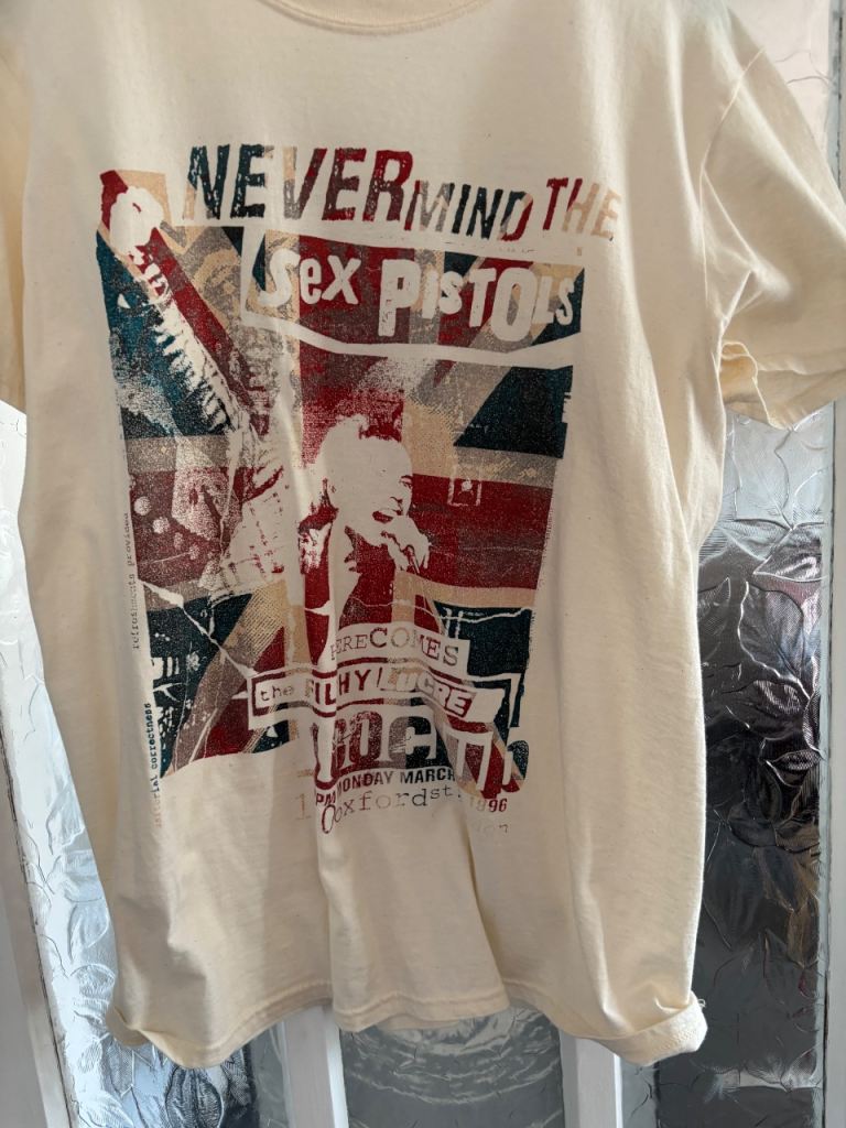 Sex Pistols 'Never Mind The Bollocks' T-Shirt – Cream, Good Condition