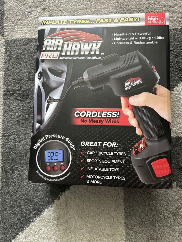 Air hawk pro cordless tyre inflator 