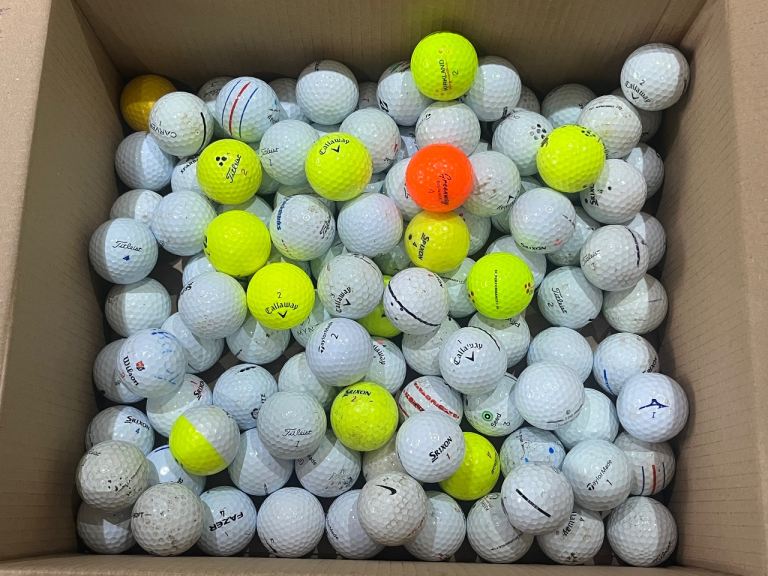 Box of 110 golf balls, mixed makes, perfect for Winter play.