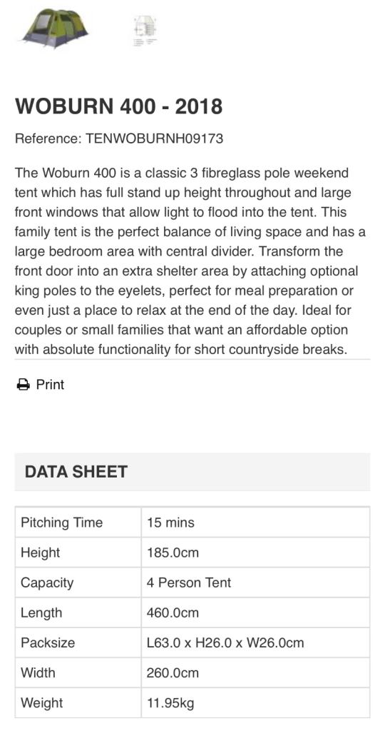 Brand New Vango 400 Tent