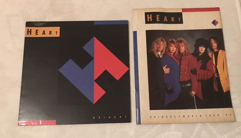 Heart - Brigade, 1990 UK vinyl lp, and Brigade world tour programme