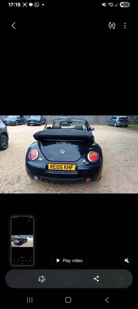 Volkswagen, BEETLE, Convertible, 2005, Manual, 1984 (cc), 2 doors *NON RUNNER*