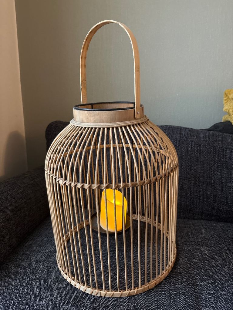 Large Ornamental Bird Cage with Electric Candle 
