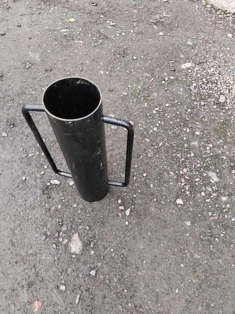 Black Metal Fence Post Driver - Good Condition