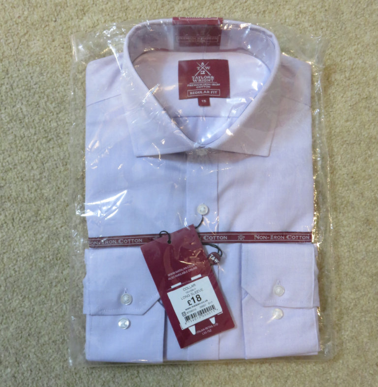 Taylor & Wright Premium Non-Iron Cotton Shirt - 15in Neck and 38in Chest Regular Fit (Violet)