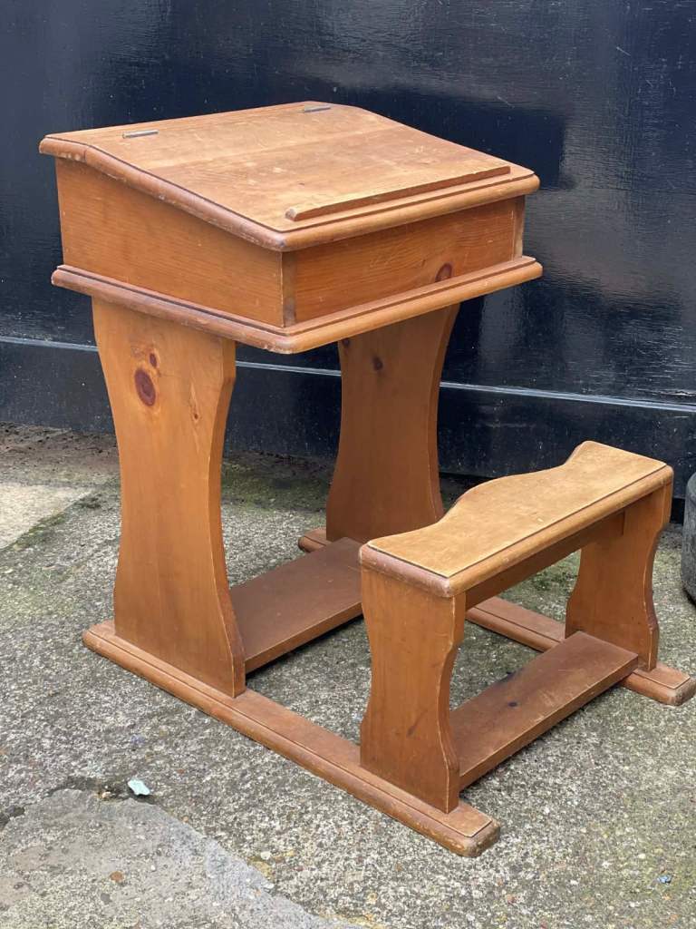 beautiful solid wood child’s school desk and seat 