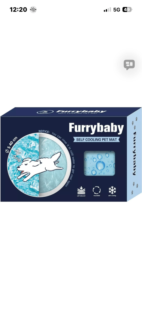 Furrybaby Self-Cooling Pet Mat, designed to help keep pets cool, especially during hot weather